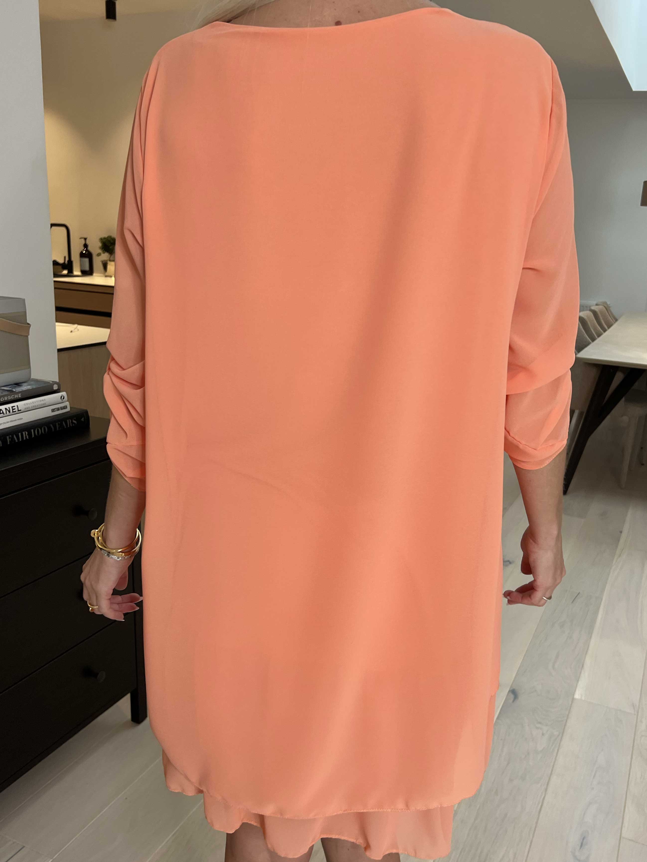 Jill - Chiffongtunika med underkjol i viskos